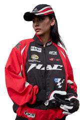ビンテージカラーブロックレーシングジャケット