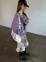 silky frill bermuda pants