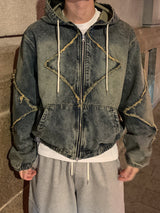  Nanjing vintage denim hooded jacket 