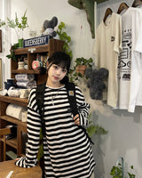ストライプルースリネンTシャツ