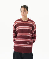HAIRY STRIPE KNIT SWEATER