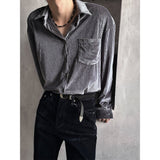 [F/W] Velvet stripe shirts(2color)