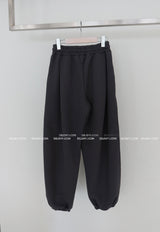 Koneco Pintuck Wide Jogging Pants