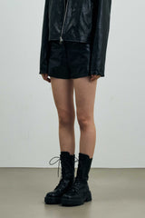 CLARI FAUX MICRO PANTS / BLACK