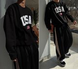 NOCELCOZY Applique USA Oversized Fit Sweatshirt 2 colors