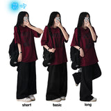 リンタークールサマーデニムワイドパンツ [Choose short, basic, and long]