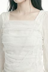 Muse Shirring Square Neck Blouse