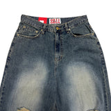 [OOTJ ITEM] ルステッドウィークデストロイドワイドルーズフィットロングデニムパンツ (Denim)