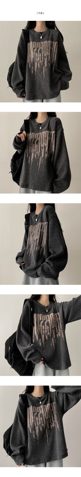 Dipp リブドニット長袖Tシャツ