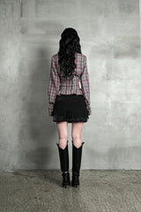 フリンジラップレザースカート #BLACK