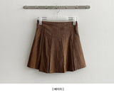 Kiro corduroy pleats mini skirt