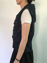 Layered Dot Hoodie Vest (2color)