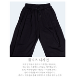 ワイドフィット2タックプリーツスウェットパンツ (BLACK)
