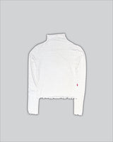 White Classic Dot Mock Neck Top