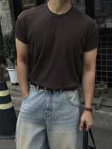 マッスルショルダーリブ半袖Tシャツ