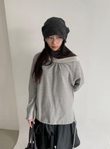 パンディ スリットリボン オフショルダー スウェットシャツ