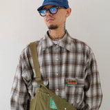 2ポケットチェックシャツ (BROWN)