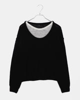 Mishu Color-Block Layered Loose-Fit Long Sleeve Knit
