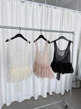 organza balloon blouse (3color)