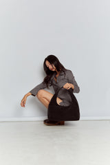 Large Jersey in Black Suede