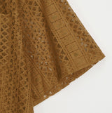 Pla Embroidery パンチング半袖シャツ