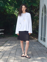 ブルーサンフェイスプリント半袖Tシャツ