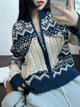 スノーフラワーハーフポロネックTニットジップアップ 🧸💙