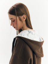Fluffy Zip-Up Hoodie (Brown)
