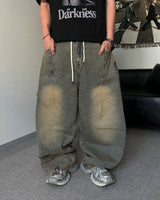 TC パッチワークバンディングデニムパンツ (3C)
