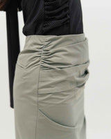 Draped Long Skirt _ WHITE