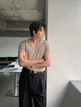 LMN Uネックマッスルフィット半袖Tシャツ (8 colors)