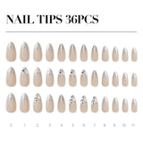 MUZMAK Reusable Glam Design Nail Tip Splash(Round Stiletto)