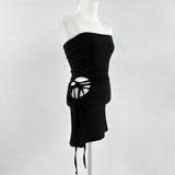SALE! Side hole long strap sleeveless mini dress (2 colors)