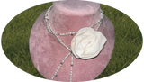 Cotton rose long layered pearl necklace