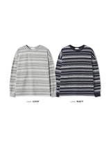 ピーク ストライプ ニット T シャツ (2 Colors)