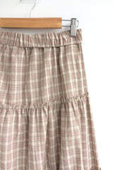 Meirin Shirring Checkered Skirt