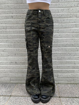 Yeru Cargo Military Bootcut Pants