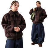 peanut wool suede jacket