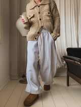 Dion sheepskin wide jogger pants