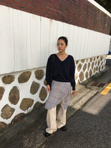 ツウィルコットンブーツカットパンツ (2color)