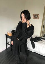 サイドボタンストラップカーディガン