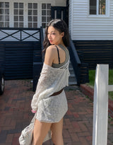 Summer Over Back Eyelet V-Neck Knit