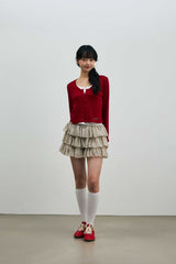 MINI HEART CANCAN SKIRT PANTS / BEIGE
