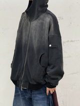 RELABEL ('LABEL) ヘビーデューティーガーディエントハイネッククレセントポケットニンジャジップフーディー