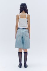 スカーフベルトデニムショーツ(P31125S)