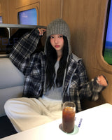 [ORIGINAL] Plain Hooded Check Shirt