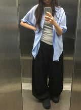 [unisex] Kento One-Tuck Balloon Wide Slacks