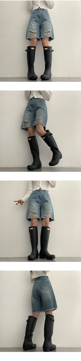 Bei Damage Half-Length Pants