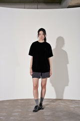 ドロップショルダーベルベット 1/2 T (Black)