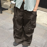 Shuble Zipper Pintuck Cargo Nylon Two-Way Pants